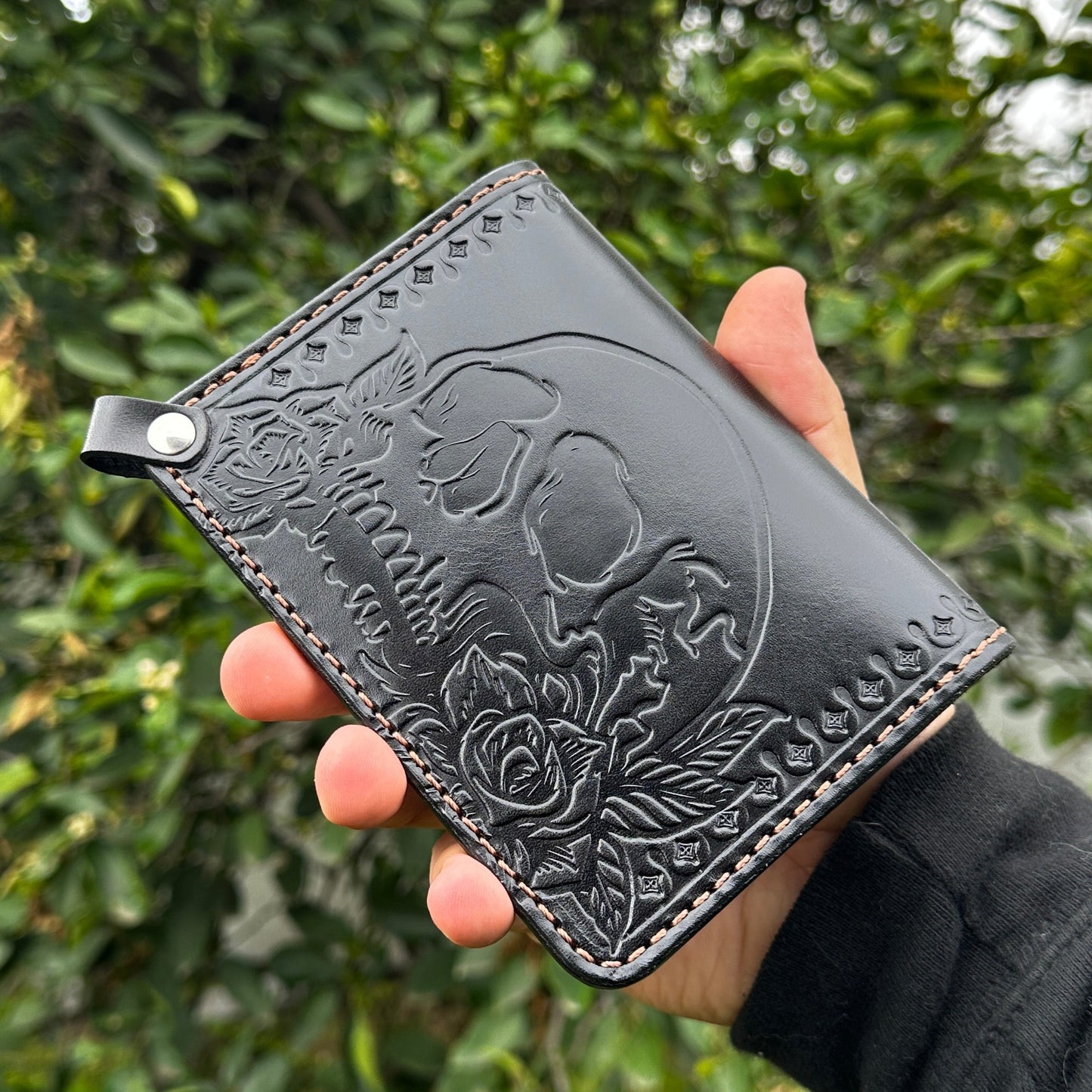 Skull Rose Medium Snap Wallet