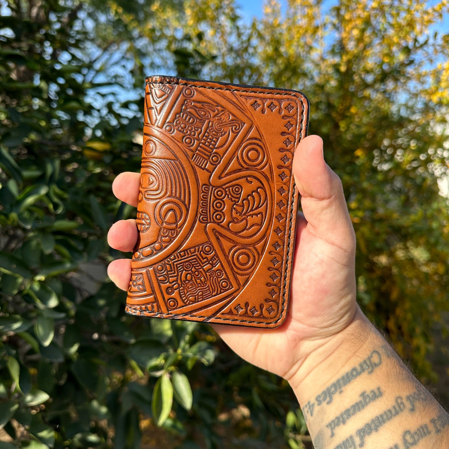 Aztec Calendar Medium/Passport Wallet