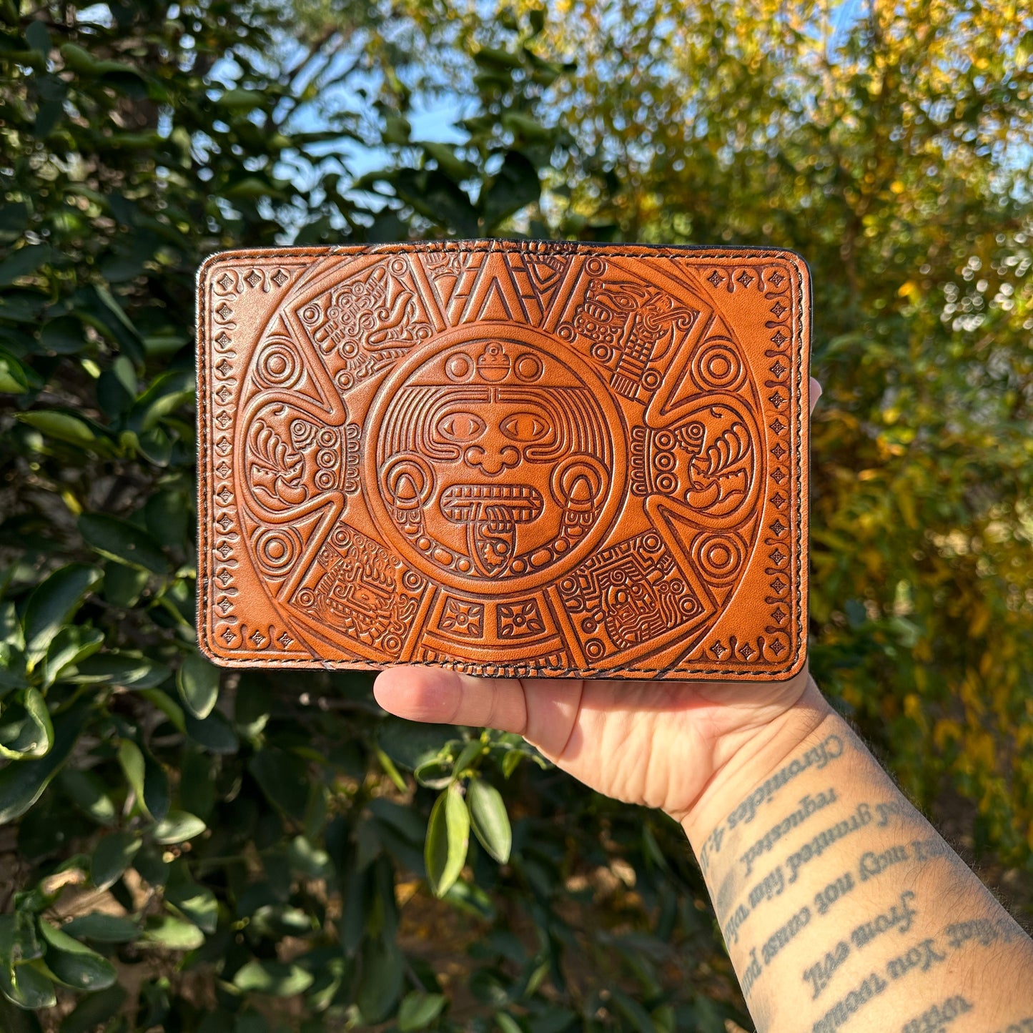Aztec Calendar Medium/Passport Wallet