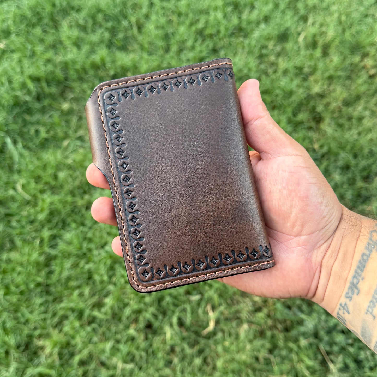 Aztec Calendar w/ Eagle Biker/Trucker Medium Wallet