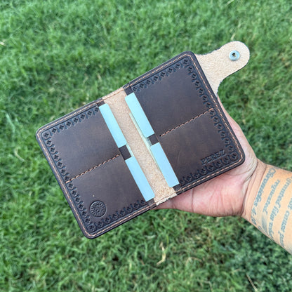 Aztec Calendar w/ Eagle Biker/Trucker Medium Wallet