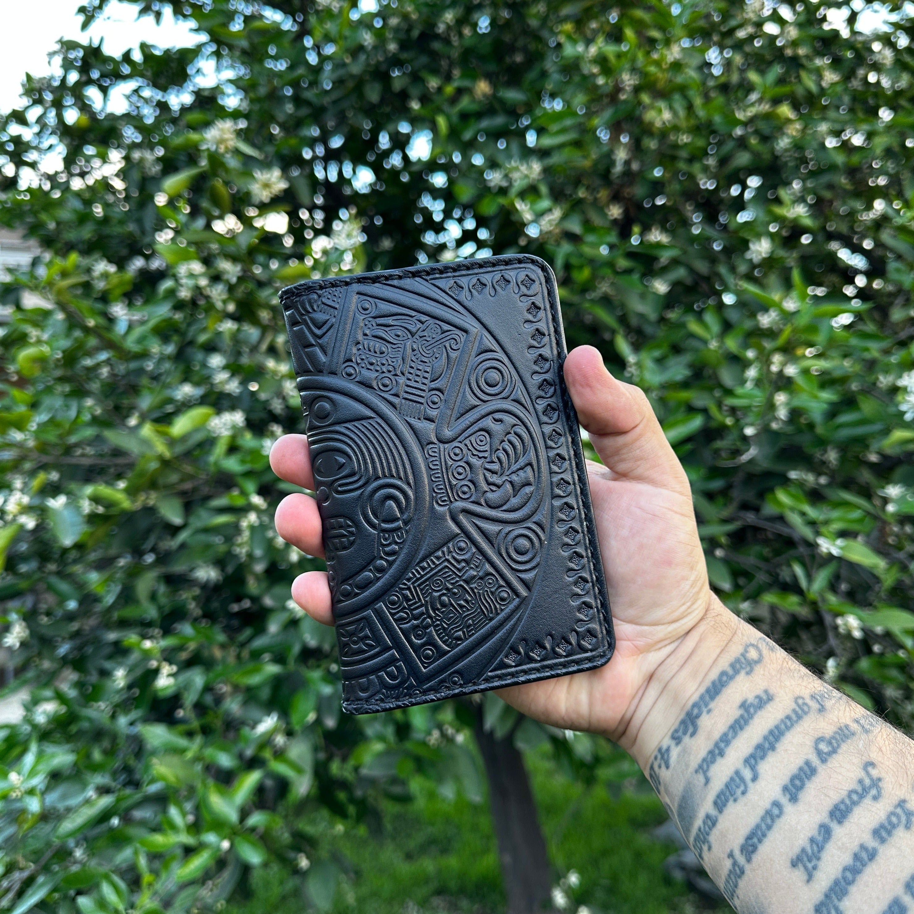 Aztec Calendar Field Notes Wallet – Solis Leather Goods