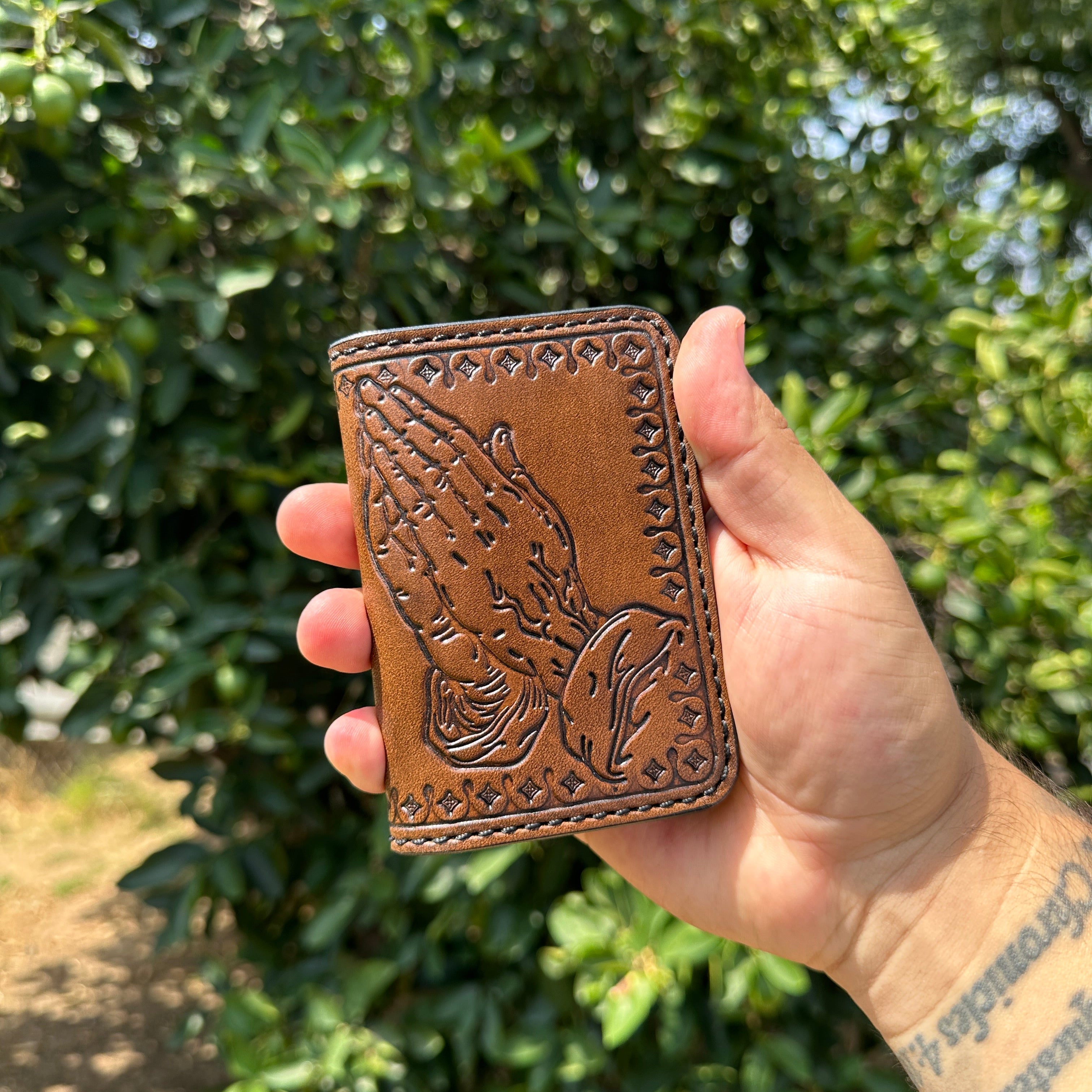 【BLACKPURPLE】25SS★ Tyson Eylet Rope Card Wallet Taxi Wallet. Purple Leather Folding Wallet- Coins, Cards and