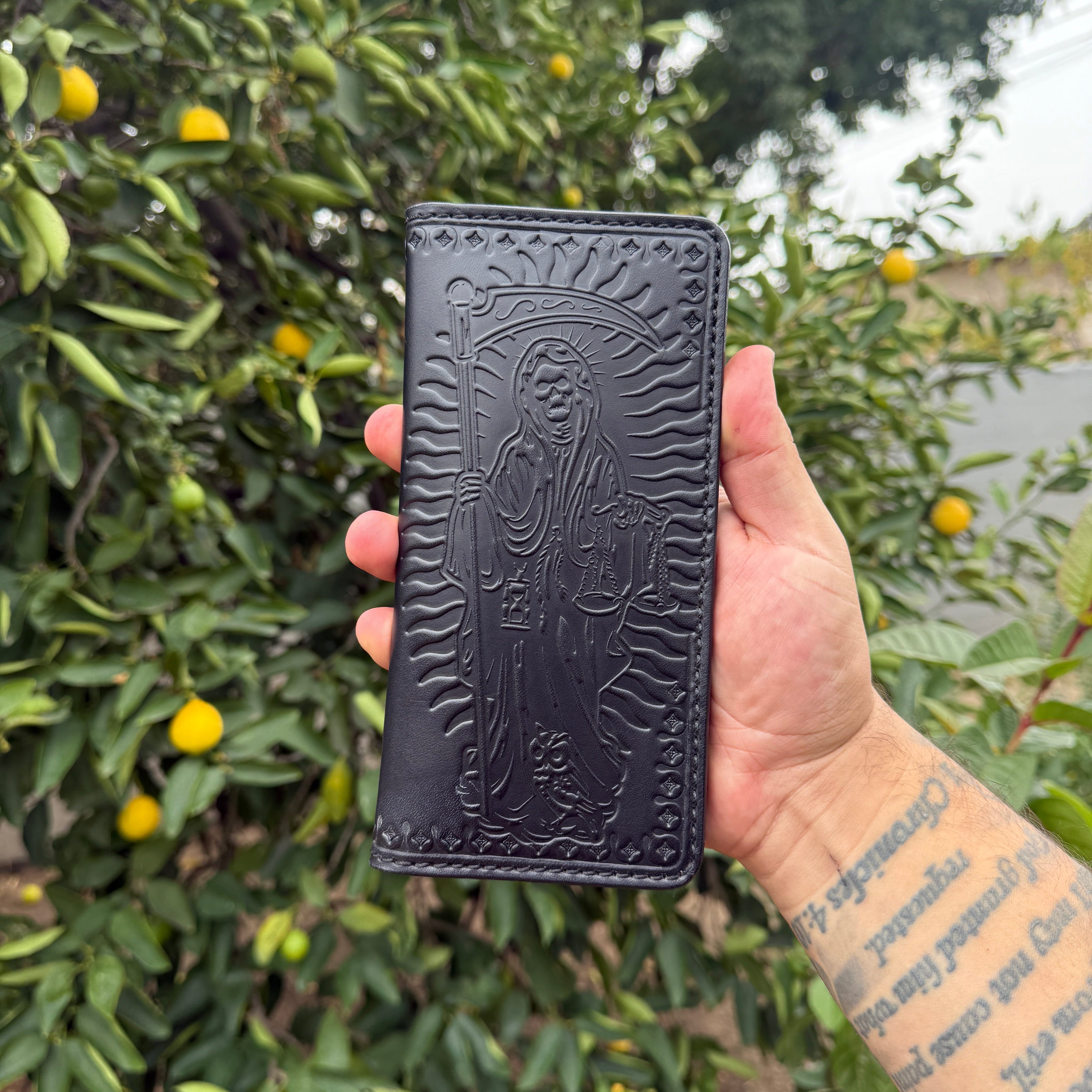 Santa Muerte Long Wallet – Solis Leather Goods