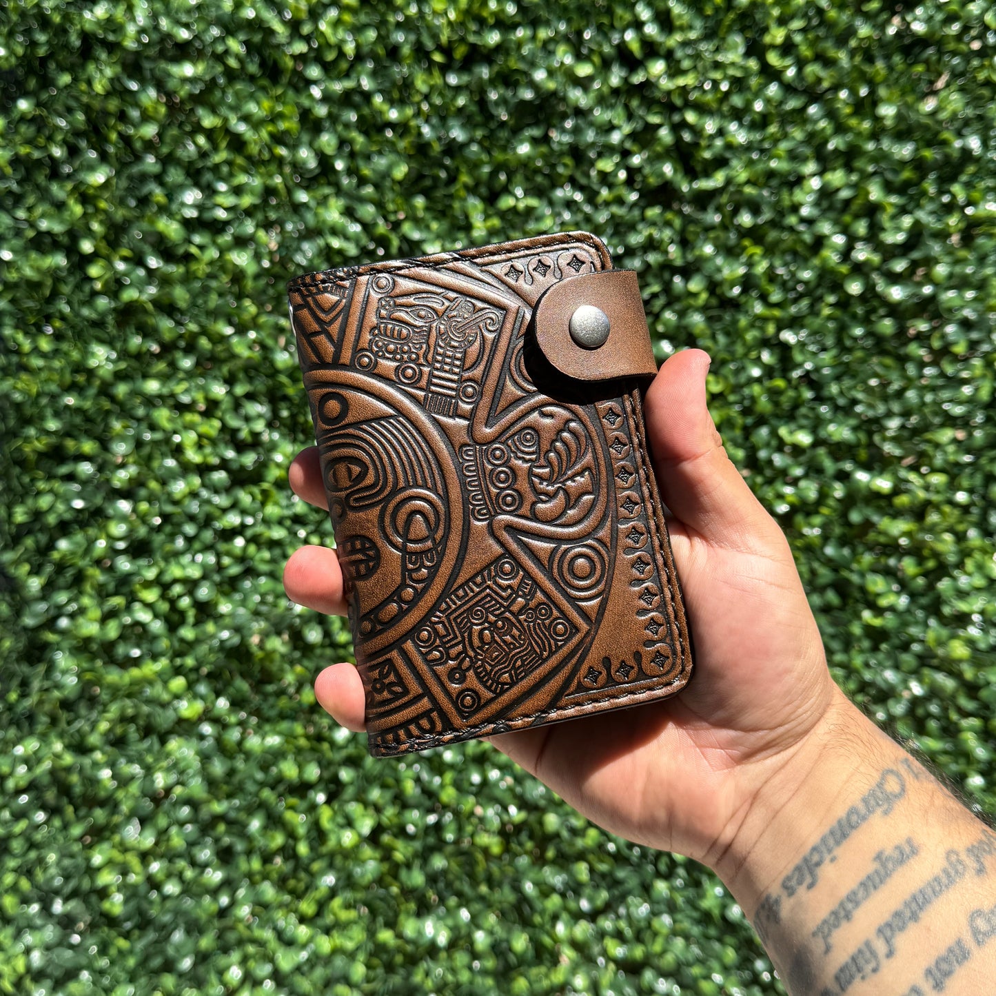 Aztec Calendar Biker/Trucker Medium Wallet