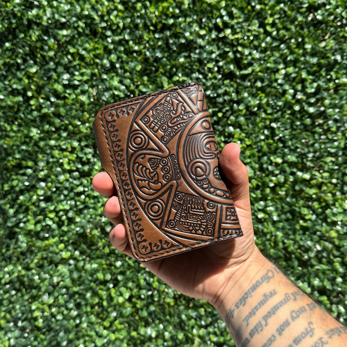 Aztec Calendar Biker/Trucker Medium Wallet
